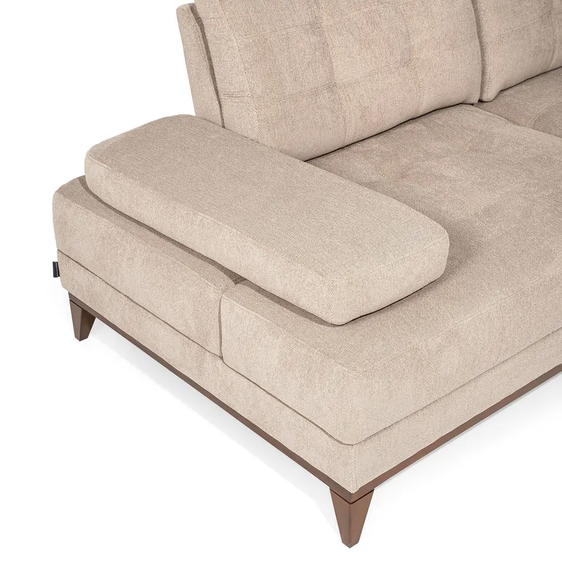 Canapea fixă Sonya, Crem, Diverse configurații, Diverse dimensiuni - 3 locuri / 220x104x86 cm