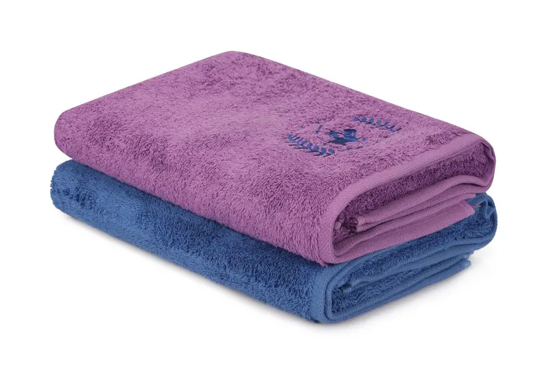 Set prosoape de baie 402, Diverse culori, Diverse configurații, Diverse dimensiuni - Albastru închis - Lila / 2 bucăți / 70x140 cm