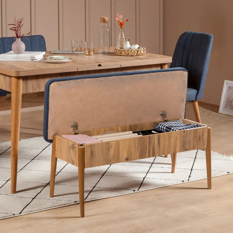 Masă extensibilă cu scaune 4 bucăți Vina 1048, Diverse culori, Diverse dimensiuni - Pin atlantic - Albastru închis / 130x80x77 cm