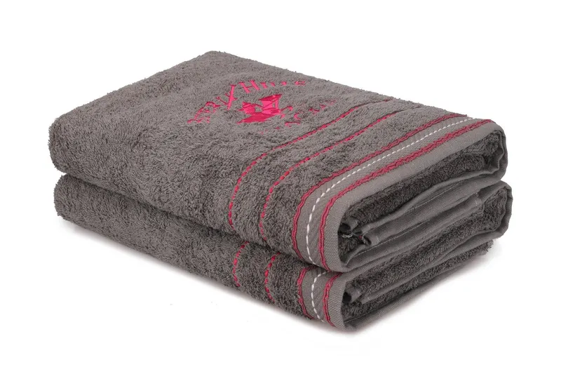 Set prosoape de baie 403, Diverse culori, Diverse configurații, Diverse dimensiuni - Gri închis / 2 bucăți / 70x140 cm