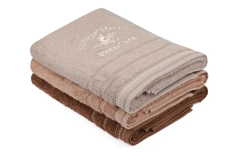 Set prosoape de baie 403, Diverse culori, Diverse configurații, Diverse dimensiuni - Maro închis - Maro - Maro deschis / 3 bucăți / 70x140 cm