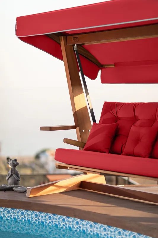 Balansoar de grădină Luna Deluxe 2600, Diverse culori, Diverse dimensiuni - Natur - Roșu / 200x70x200 cm