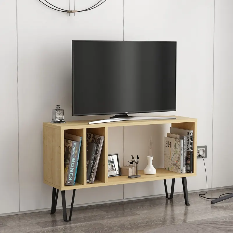 Comodă TV Arven, Diverse culori, Diverse dimensiuni - Stejar - Alb / 90x25x53 cm