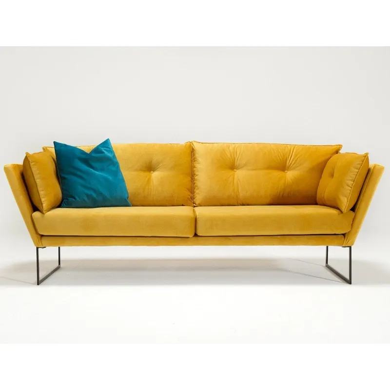 Canapea fixă Relax, Diverse culori, Diverse configurații, Diverse dimensiuni - Muștar / 3 locuri / 212x88x80 cm