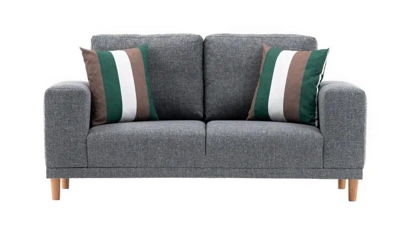 Canapea fixă Franz, Diverse culori, Diverse configurații, Diverse dimensiuni - Gri / 2 locuri / 162x82x87 cm