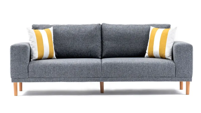 Canapea fixă Franz, Diverse culori, Diverse configurații, Diverse dimensiuni - Gri / 3 locuri / 220x82x87 cm
