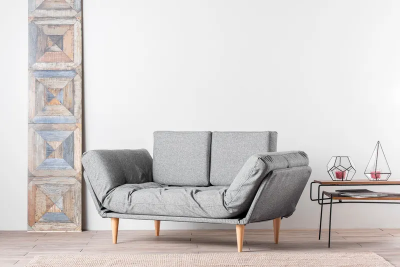 Canapea extensibilă 3 locuri Nina, Diverse culori, 120x60x40 cm - Gri deschis