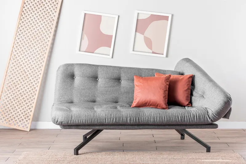 Canapea extensibilă 3 locuri Coxy, Diverse culori, 110x50x43 cm - Gri deschis