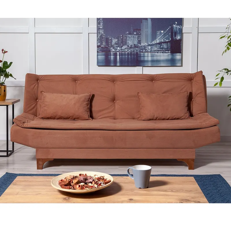 Canapea extensibilă 3 locuri Kelebek, Maro, 190x85x85 cm - Maro