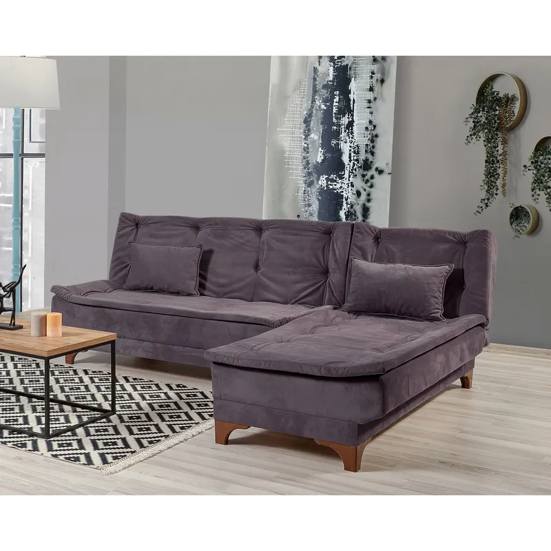 Canapea extensibilă de colț Kelebek Dreapta, Diverse culori, 225x160x86 cm - Antracit