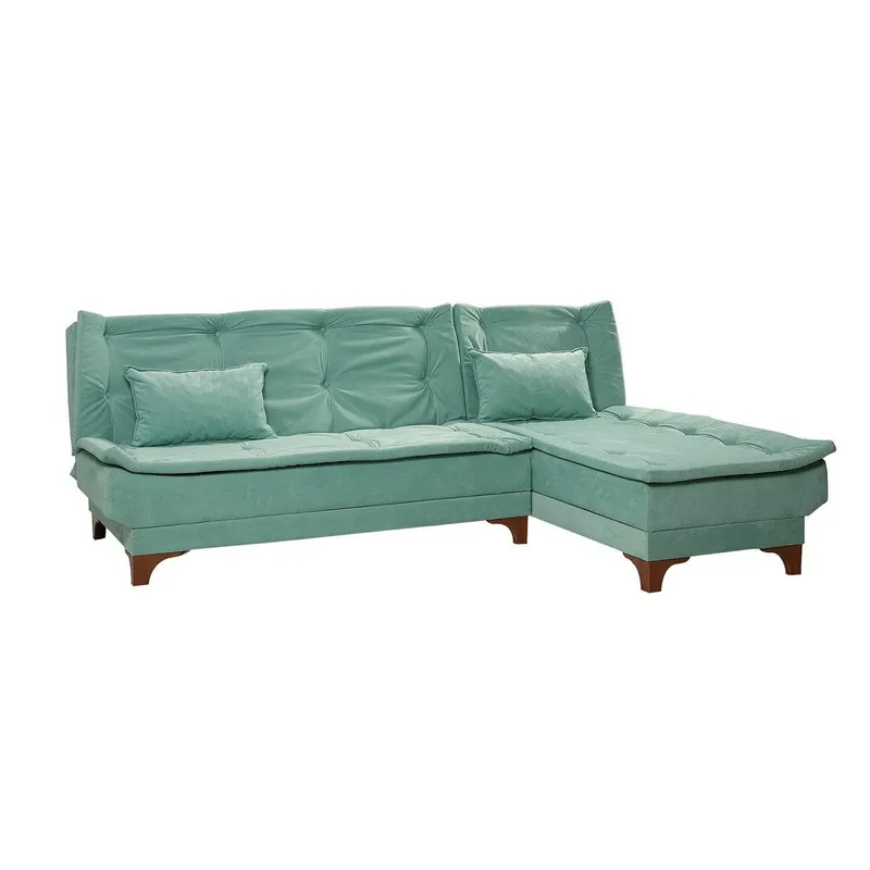 Canapea extensibilă de colț Kelebek Dreapta, Diverse culori, 225x160x86 cm - Verde marin