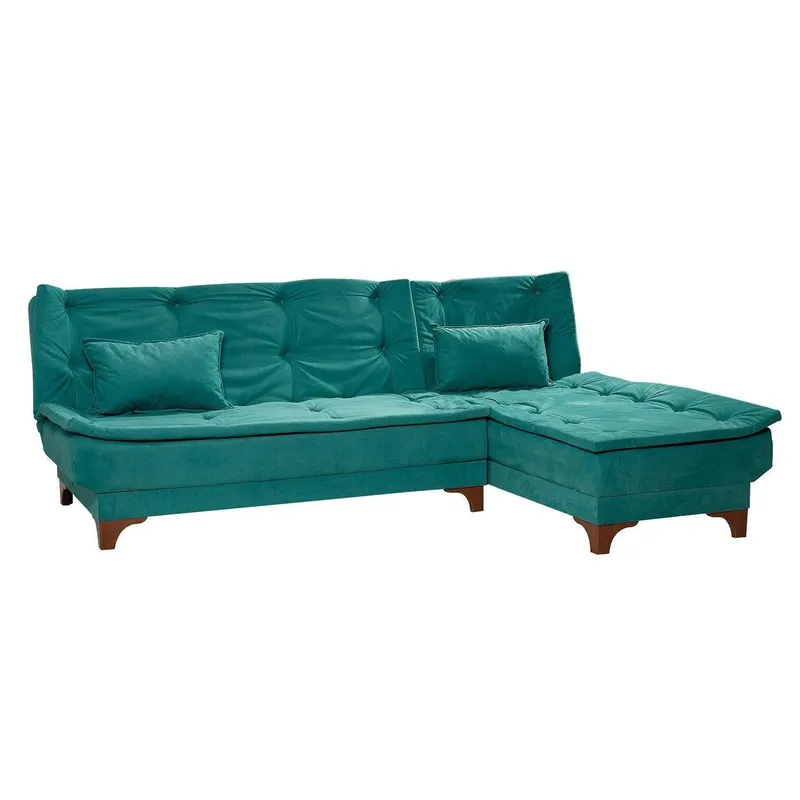 Canapea extensibilă de colț Kelebek Dreapta, Diverse culori, 225x160x86 cm - Verde
