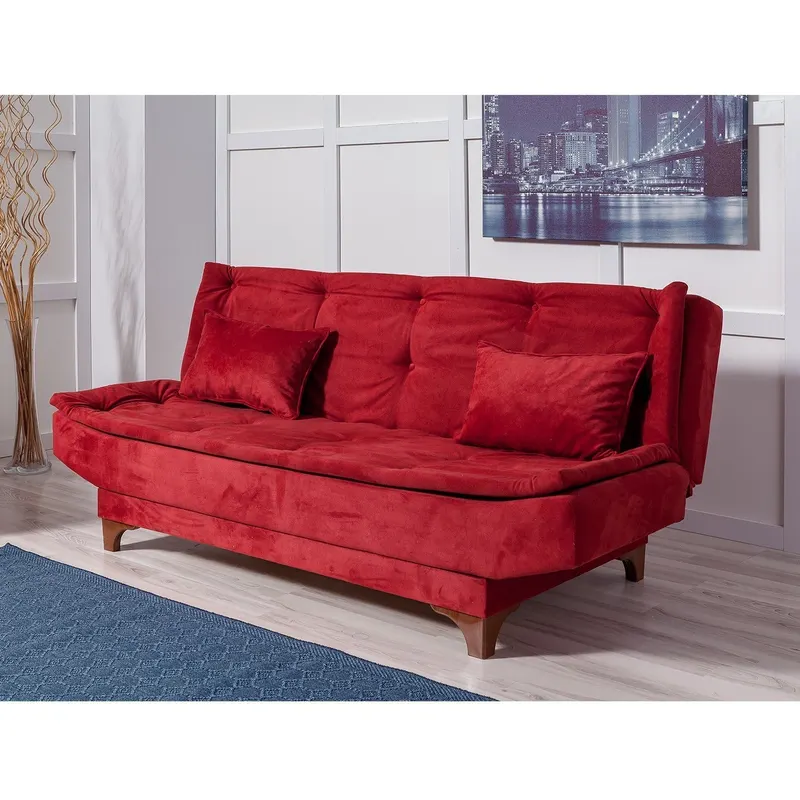 Canapea extensibilă 3 locuri Kelebek, Diverse culori, 190x85x90 cm - Bordo