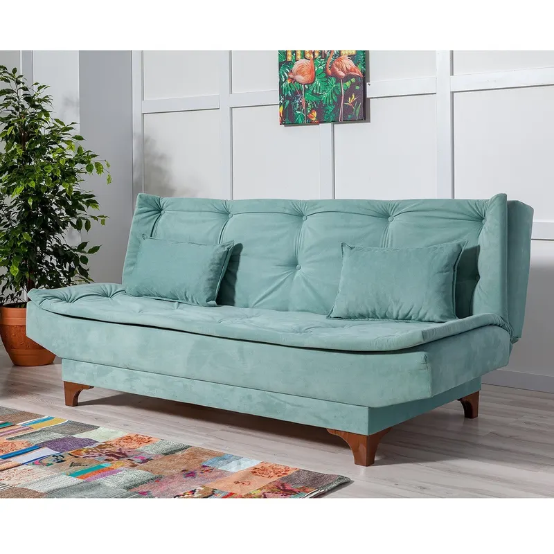 Canapea extensibilă 3 locuri Kelebek, Diverse culori, 190x85x90 cm - Verde marin