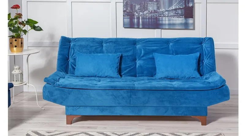Canapea extensibilă 3 locuri Kelebek, Diverse culori, 190x85x90 cm - Albastru închis