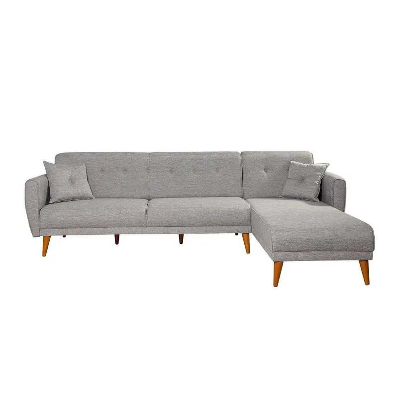 Canapea extensibilă Aria, Colț, Diverse culori, 277x175x86 cm - Gri deschis