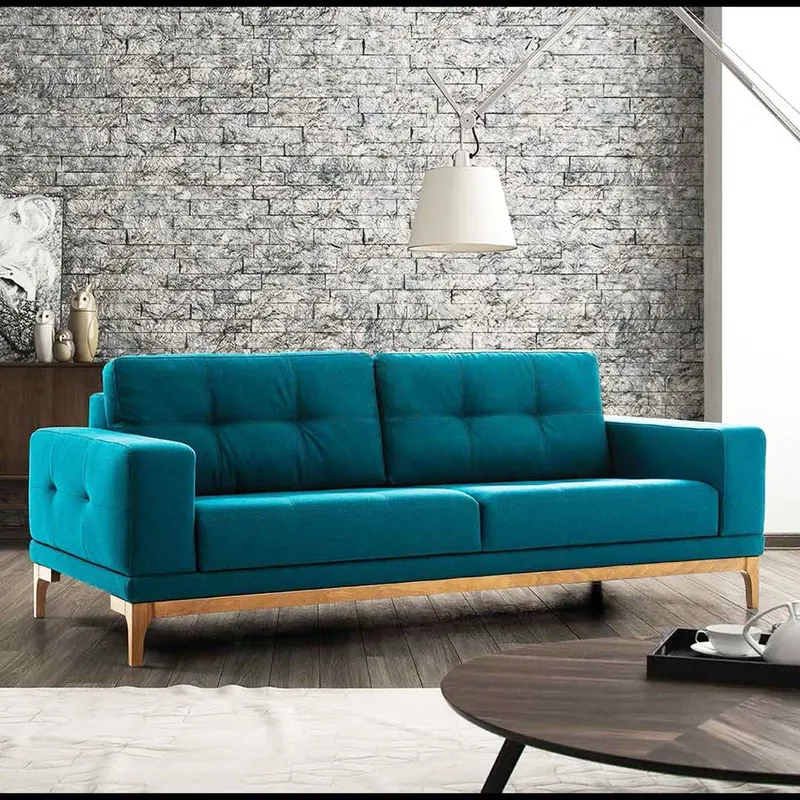 Canapea extensibilă New Tulip, 3 locuri, Albastru, 220x97x83 cm - Albastru