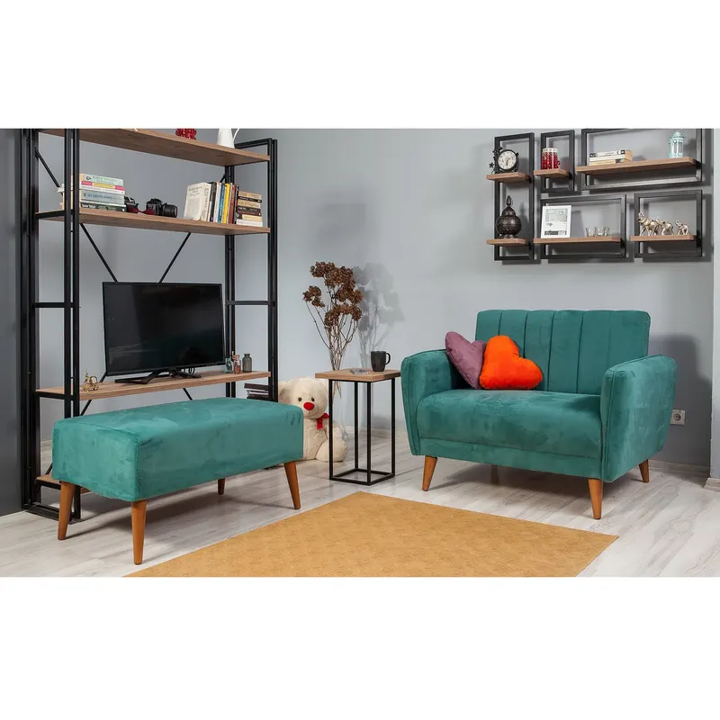 Canapea extensibilă Aqua, 2 locuri, Verde, 110x80x85 cm - Verde