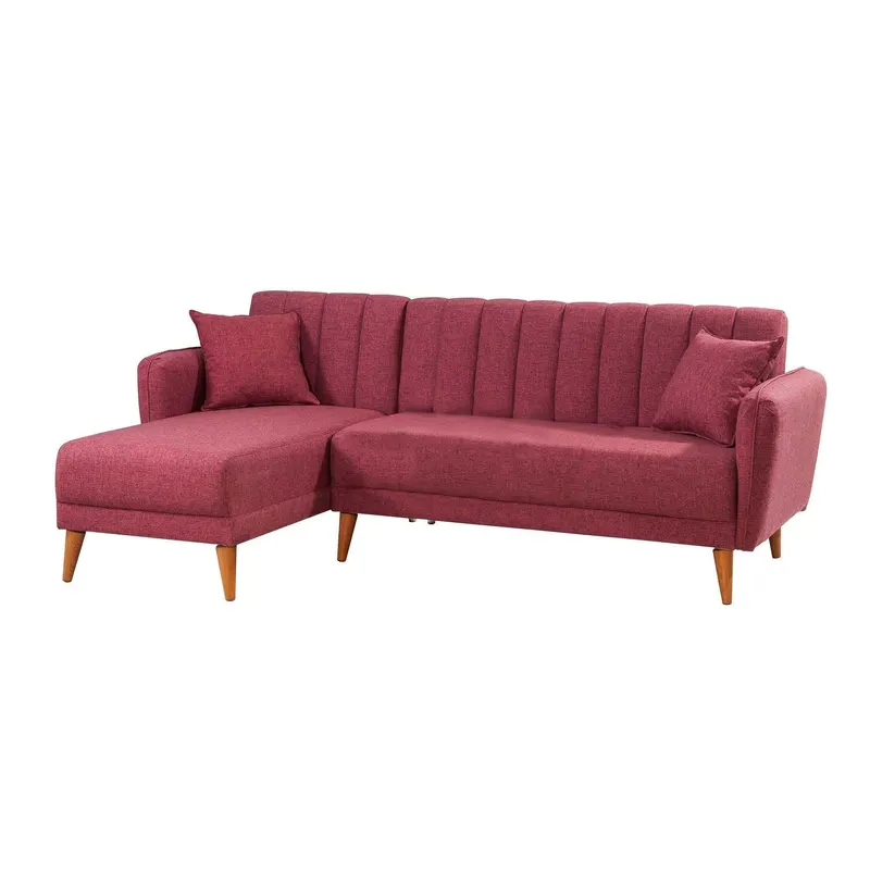 Canapea extensibilă Aqua, Colț, Stânga, Diverse culori, 225x150x85 cm - Bordo