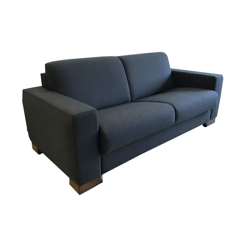 Canapea extensibilă 3 locuri Kansas, Negru, 200x195x98 cm - Negru