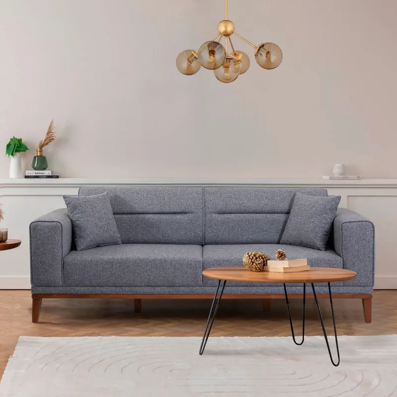 Canapea extensibilă 3 locuri Liones, 35, Gri închis, 223x94x82 cm - Gri închis