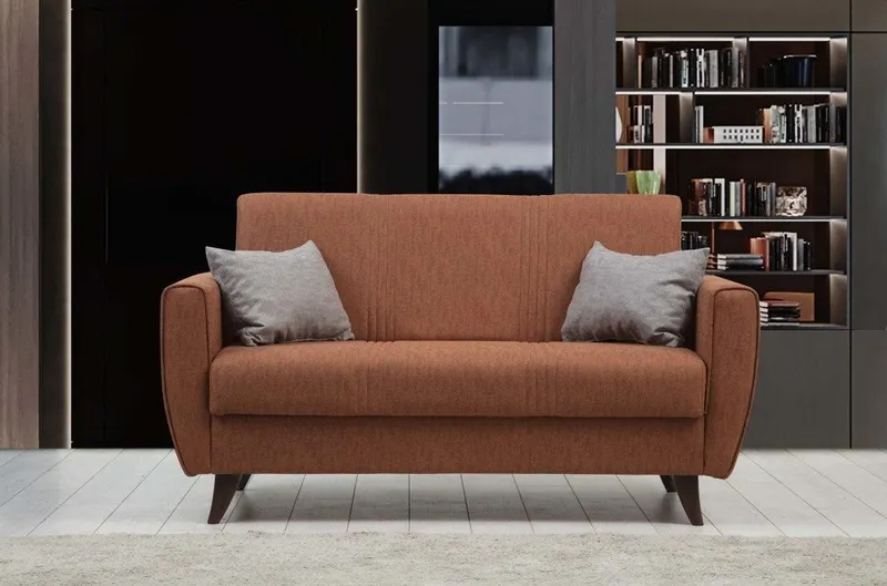 Canapea extensibilă Zaden, 2 locuri, Diverse culori, 153x77x86 cm - Roșu cărămiziu