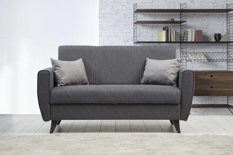 Canapea extensibilă Zaden, 2 locuri, Diverse culori, 153x77x86 cm - Gri închis