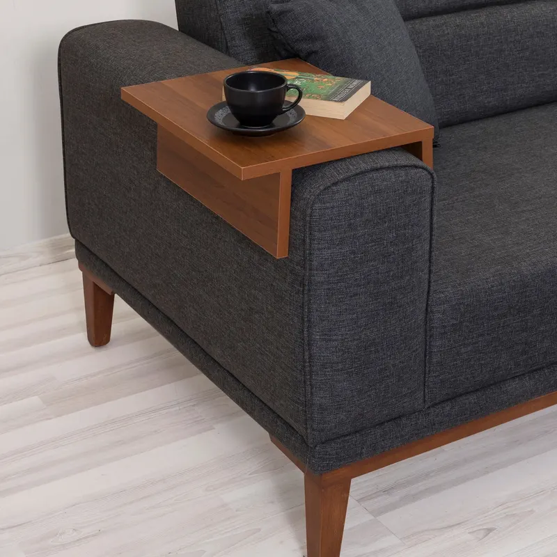 Canapea extensibilă 3 locuri Liones, Diverse culori, 223x94x82 cm - Antracit