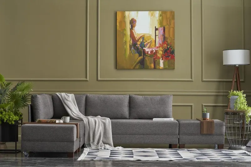 Canapea extensibilă de colț Fly, 1 piesă, Stânga, Diverse culori, 210x280x70 cm - Maro