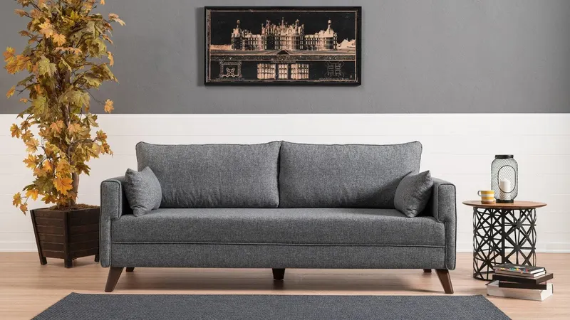 Canapea extensibilă Bella, 3 locuri, Diverse culori, 208x81x85 cm - Gri închis