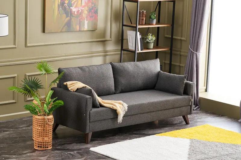 Canapea extensibilă Bella, 3 locuri, Diverse culori, 208x81x85 cm - Antracit