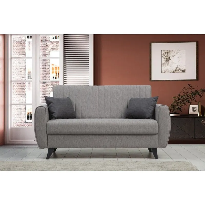 Canapea extensibilă Alkon, 2 locuri, Diverse culori, 158x86x77 cm - Gri deschis