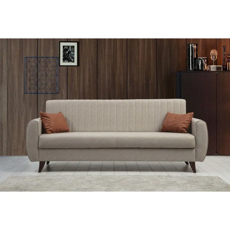 Canapea extensibilă Alkon, 3 locuri, Diverse culori, 214x86x77 cm - Bej