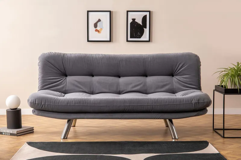 Canapea extensibilă 3 locuri Misa, Diverse culori, 175x52x40 cm - Gri mediu