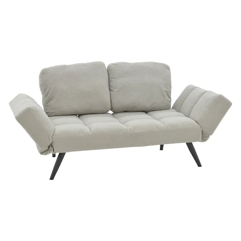 Canapea extensibilă Jackie, Bouclé, Gri, 190x78x75 cm - Gri