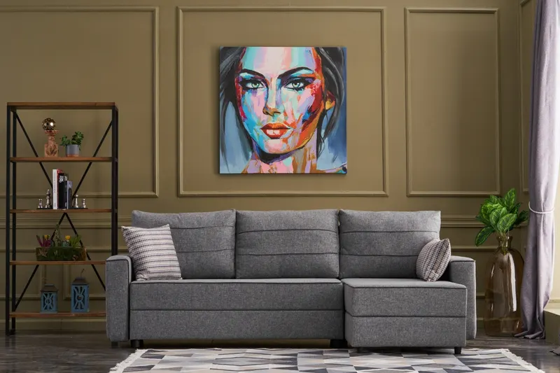 Canapea extensibilă Ece, Colț, Dreapta, Diverse culori, 242x90x88 cm - Gri închis