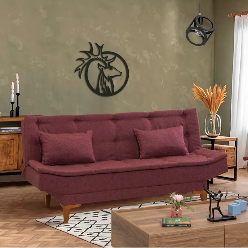 Canapea extensibilă Santo, 3 locuri, Diverse culori, 186x85x90 cm - Bordo