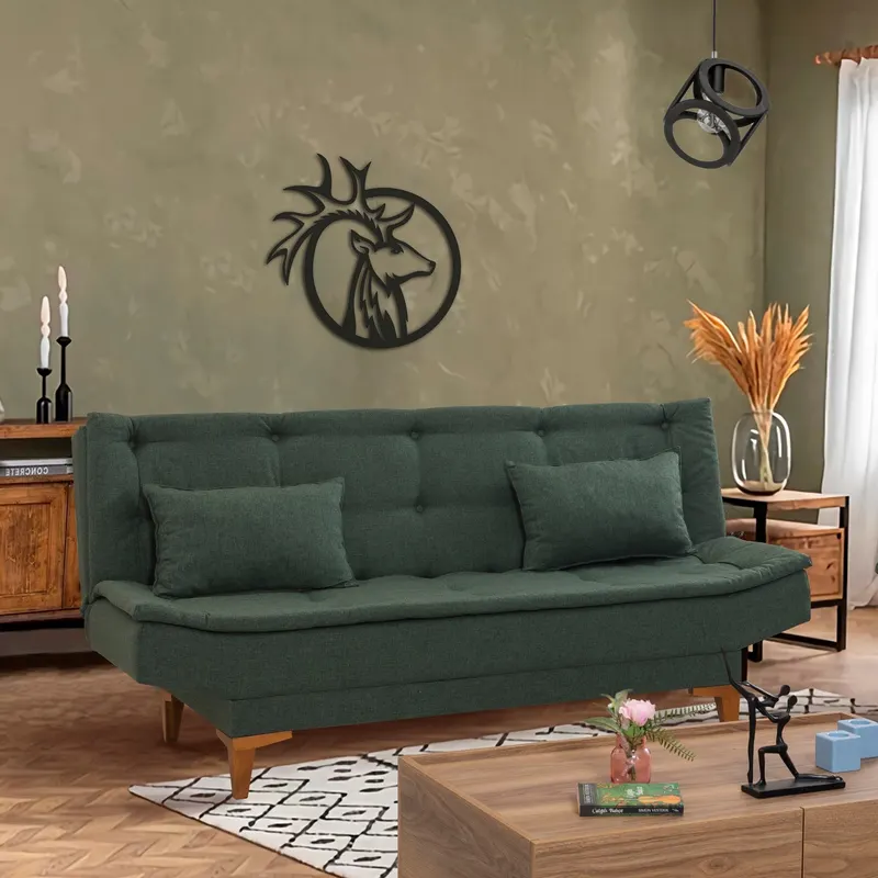Canapea extensibilă Santo, 3 locuri, Diverse culori, 186x85x90 cm - Verde
