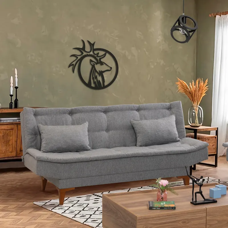 Canapea extensibilă Santo, 3 locuri, Diverse culori, 186x85x90 cm - Gri deschis