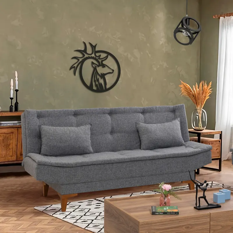 Canapea extensibilă Santo, 3 locuri, Diverse culori, 186x85x90 cm - Gri închis