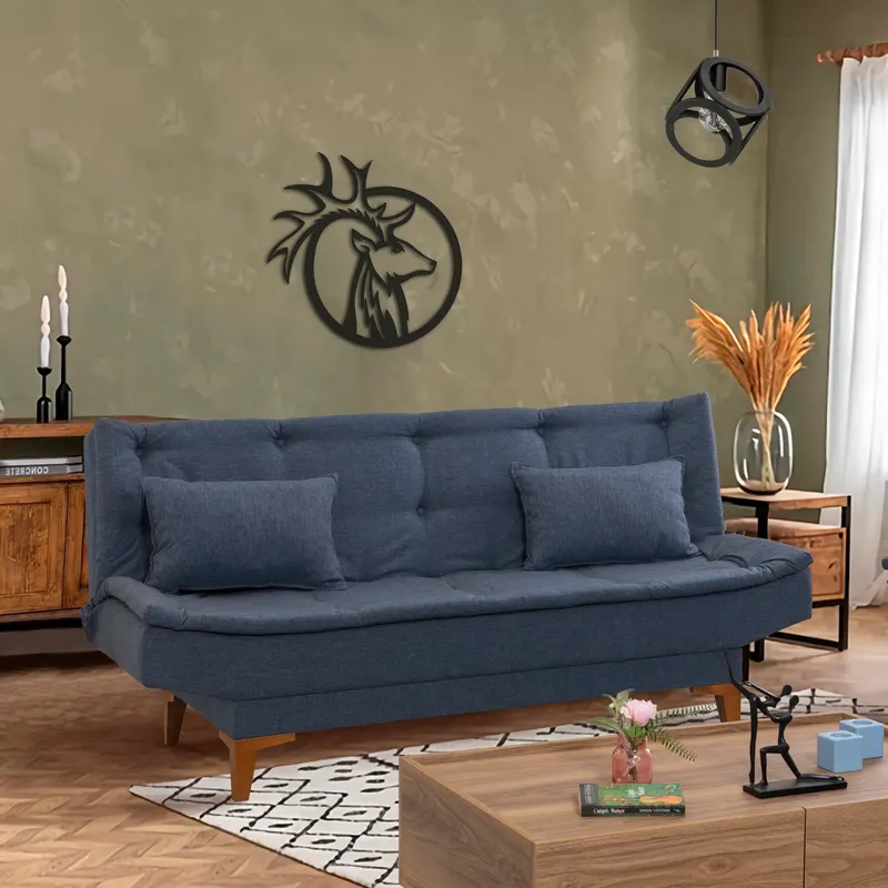 Canapea extensibilă Santo, 3 locuri, Diverse culori, 186x85x90 cm - Albastru închis