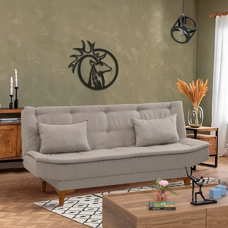 Canapea extensibilă Santo, 3 locuri, Diverse culori, 186x85x90 cm - Crem