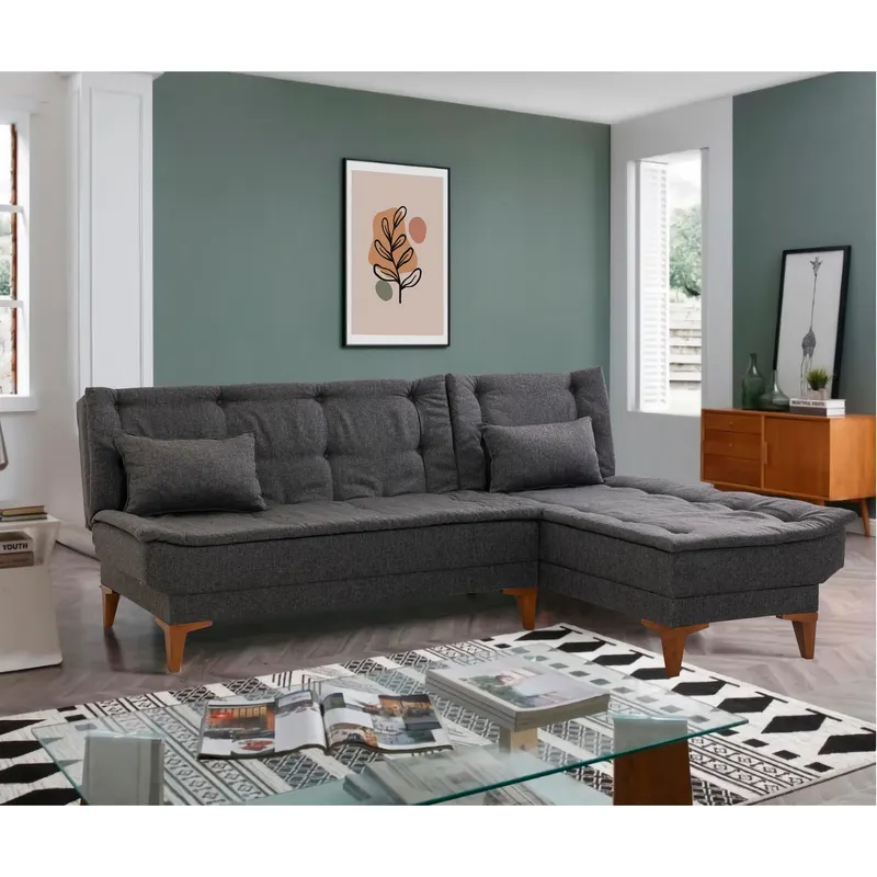 Canapea extensibilă Santo, Diverse culori, 225x85x86 cm - Antracit