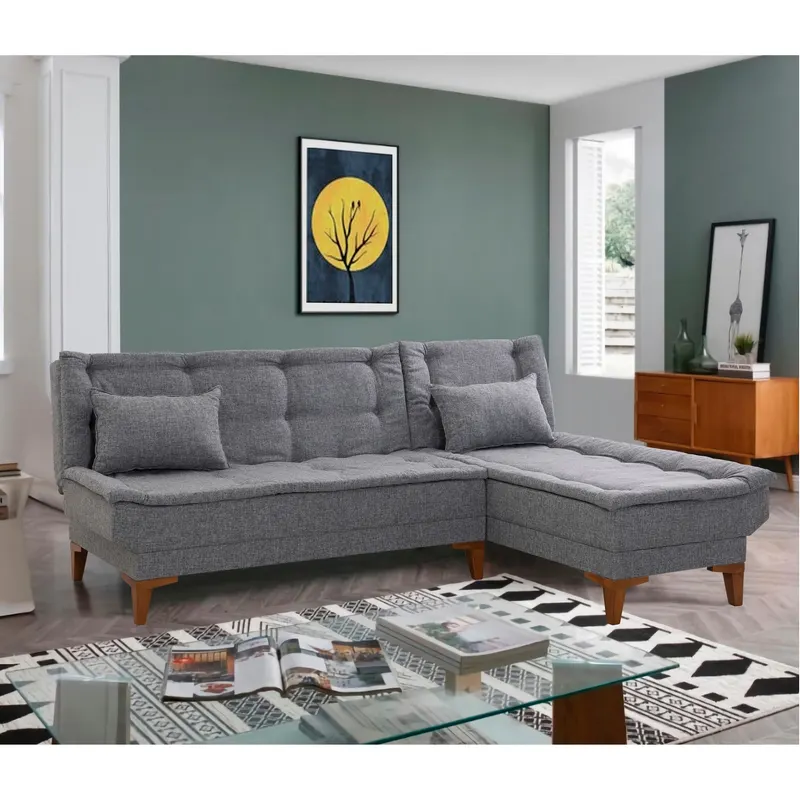 Canapea extensibilă Santo, Diverse culori, 225x85x86 cm - Gri închis