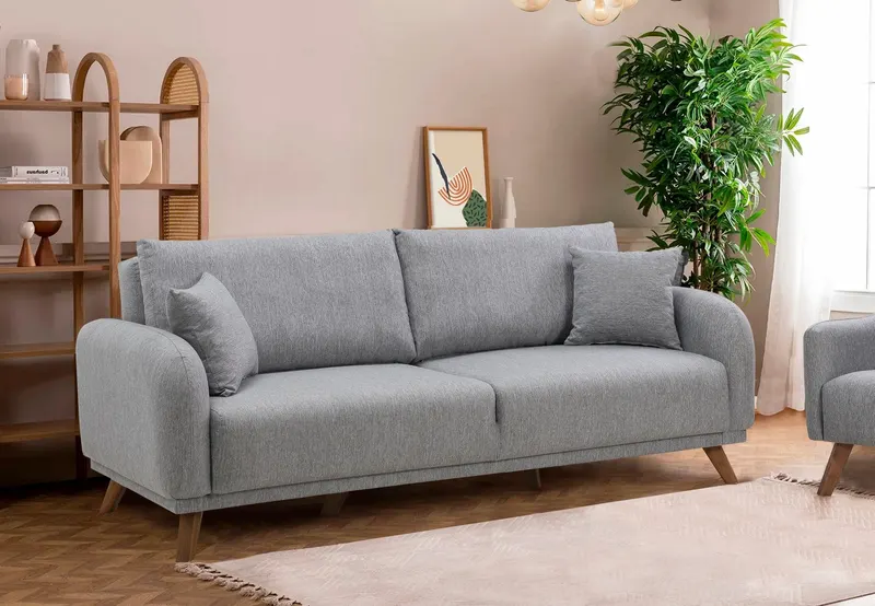 Canapea extensibilă Hera, 3 locuri, Diverse culori, 237x98x90 cm - Gri deschis