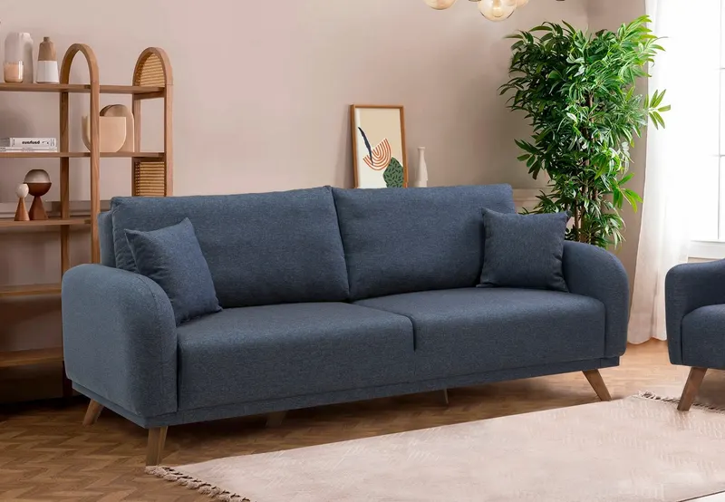 Canapea extensibilă Hera, 3 locuri, Diverse culori, 237x98x90 cm - Albastru închis