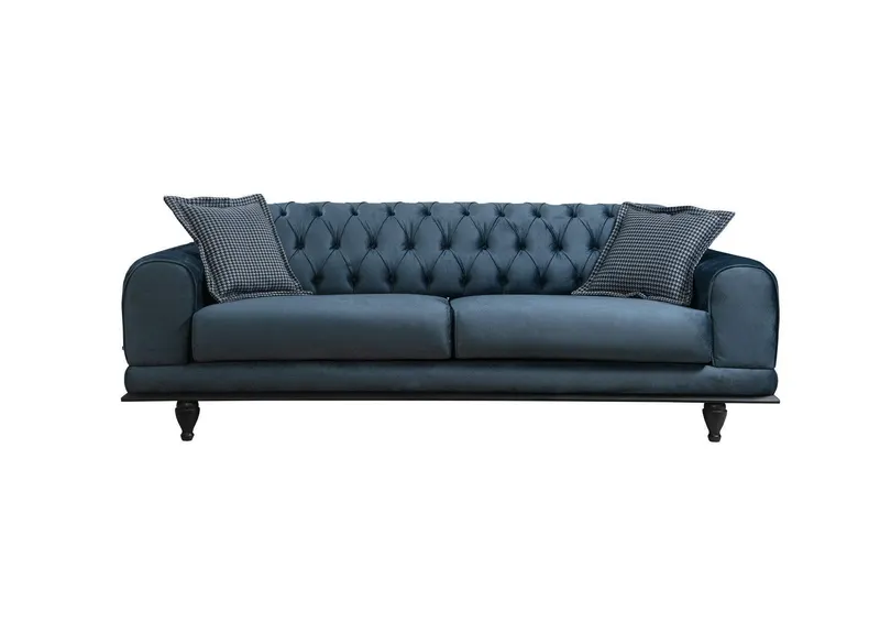 Canapea extensibilă 3 locuri Arredo, Plus Chester, Albastru, 220x95x80 cm - Albastru