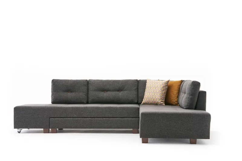 Canapea extensibilă de colț Manama, Dreapta, Diverse culori, 280x206x85 cm - Antracit