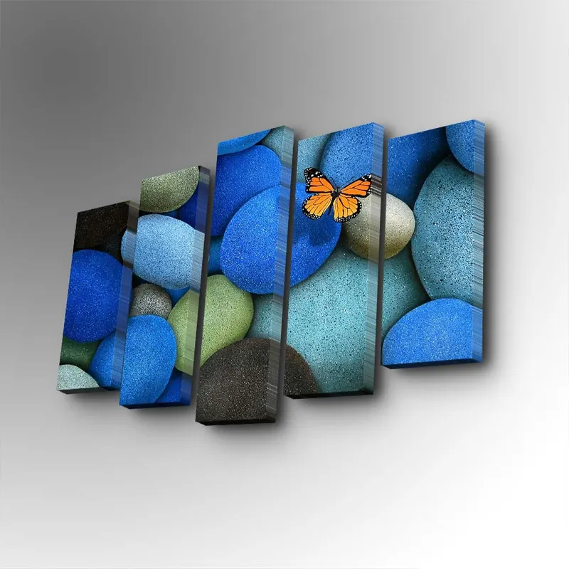 Tablou canvas 5 bucăți 5PUC-157, Multicolor, 82x50x3 cm - Multicolor