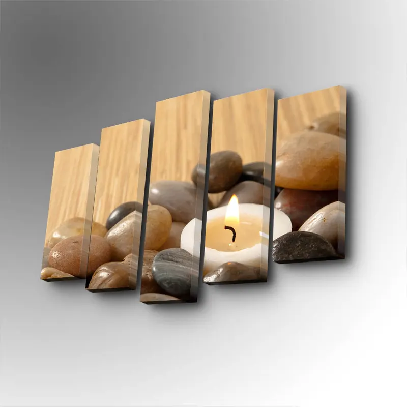 Tablou canvas 5 bucăți 5PUC-159, Multicolor, 82x50x3 cm - Multicolor
